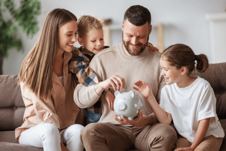 family saving money