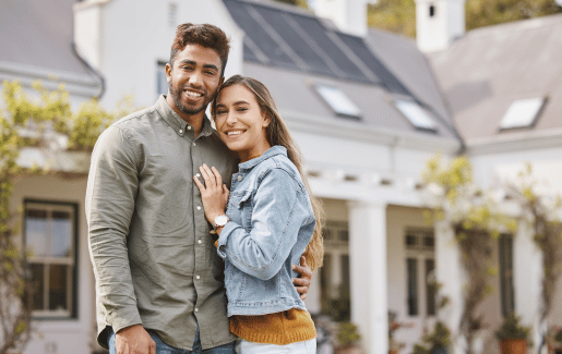 a couple who just bought a home